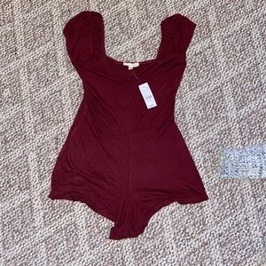 PacSun LA Hearts Burgundy Romper